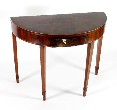 Lot 666 - A mahogany and burr wood card table, the...