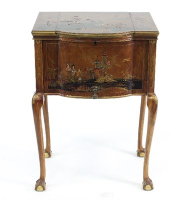 Lot 697 - An early 20th Century chinoiserie sewing table,...