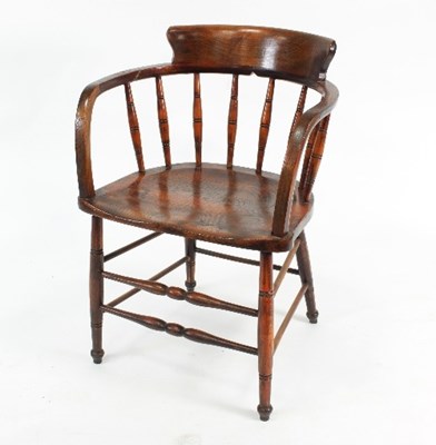 Lot 698 - An early 20th Century smoker's bow chair with...