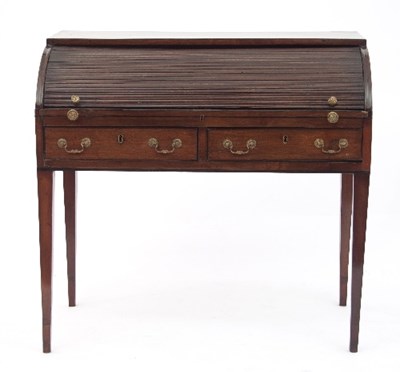 Lot 708 - A lady's Regency desk, the tambour front...