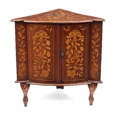 Lot 719 - An 18th Century Dutch marquetry inlaid corner...