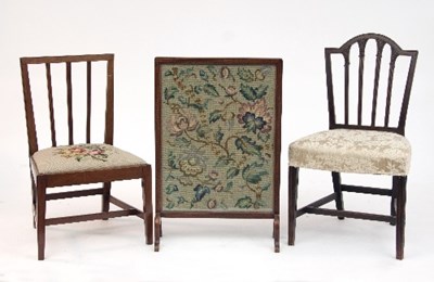 Lot 729 - Two 19th Century dining chairs and a fire...