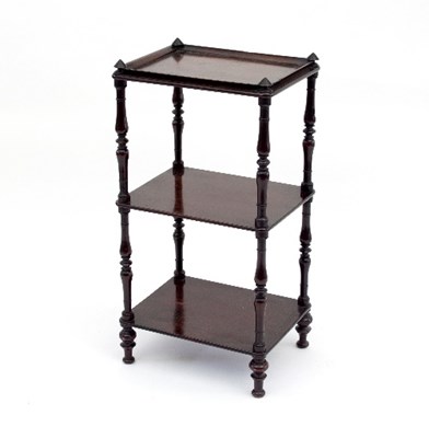 Lot 738 - A Regency mahogany three-tier whatnot, 41cm wide