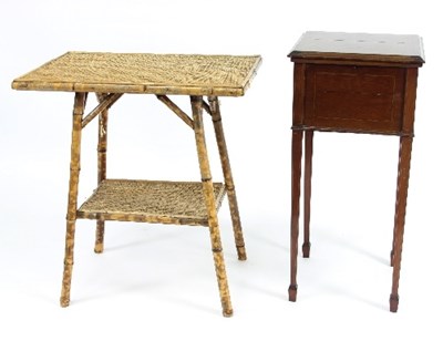 Lot 741 - A bamboo framed table, the rectangular top...