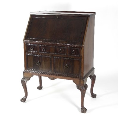 Lot 743 - An 18th Century style mahogany bureau with...