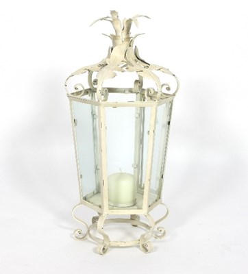 Lot 750 - A table lantern of tapering hexagonal form...