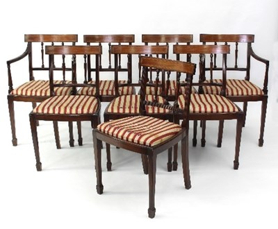 Lot 755 - A set of eight Regency style mahogany dining...