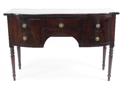 Lot 756 - A 19th Century mahogany bowfront sideboard on...