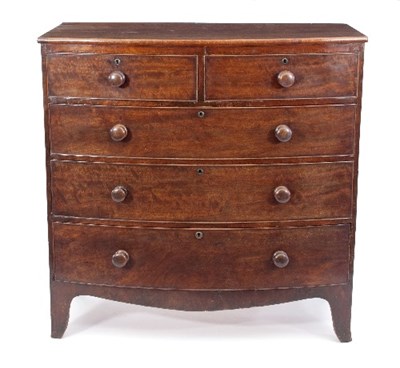 Lot 779 - A Victorian mahogany bowfront chest of two...