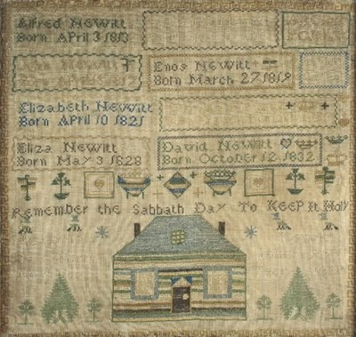 Lot 797 - A William IV needlework sampler worked with...