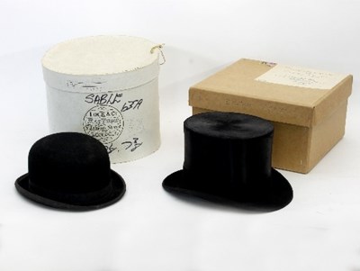 Lot 801 - A Lock & Co black felt top hat in original box...