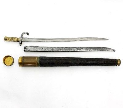 Lot 807 - A French model chassepot bayonet with steel...