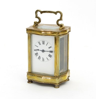 Lot 819 - A gilt brass eight-day carriage clock, 16cm high