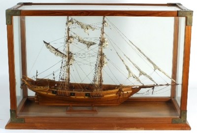 Lot 849 - A modern hand built tall ship within a...