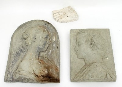 Lot 856 - Two Classical relief portraits and a plaster...