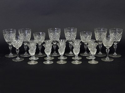 Lot 5 - Ten thistle-shaped liqueur glasses with border...