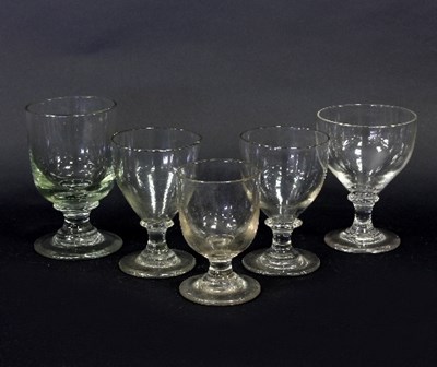 Lot 7 - Five glass rummers, various