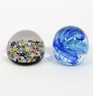 Lot 10 - A millefiori glass paperweight, signed B to...