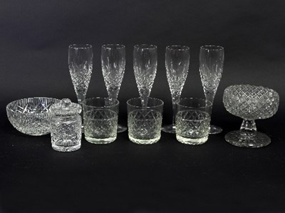 Lot 12 - An early 19th Century cut glass footed bowl,...