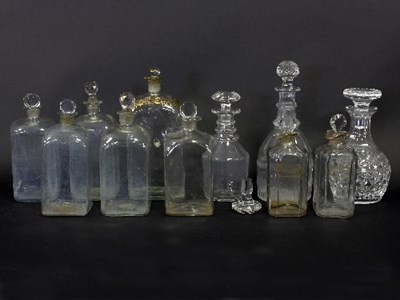 Lot 14 - Eleven 19th Century glass decanters, various,...