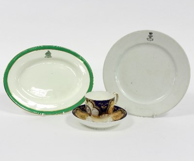 Lot 43 - A mid 19th Century cup and saucer with gilded...