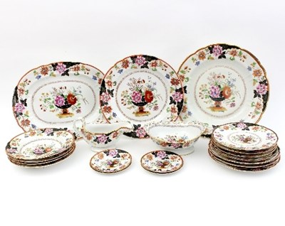 Lot 52 - A Popov part dinner service, finely painted...