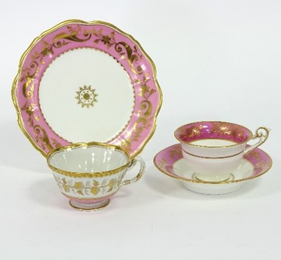 Lot 65 - A Spode cup, saucer and plate with gilt and...