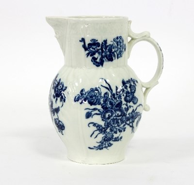 Lot 67 - A Salopian cabbage leaf jug decorated flowers...