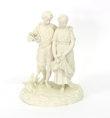 Lot 87 - A Worcester Parian figure, he with hat of...