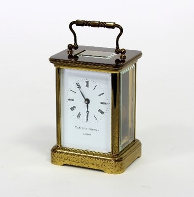 Lot 98 - A gilt brass eight-day carriage clock, Mathew...