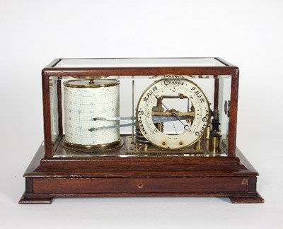 Lot 101 - An Edwardian barograph in a mahogany framed...