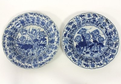 Lot 131 - A pair of Oriental blue and white bowls with...