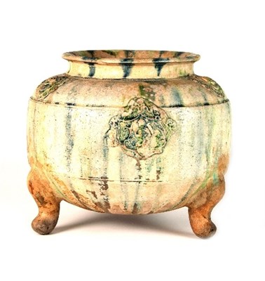 Lot 143 - A Chinese pottery jar, Tang style, of squat...