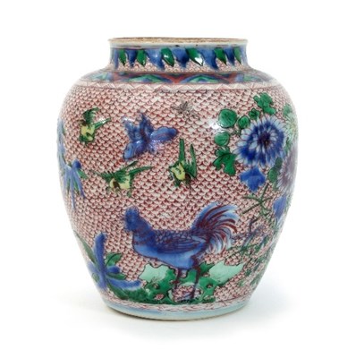 Lot 153 - A Chinese wucai jar, 17th Century, painted...