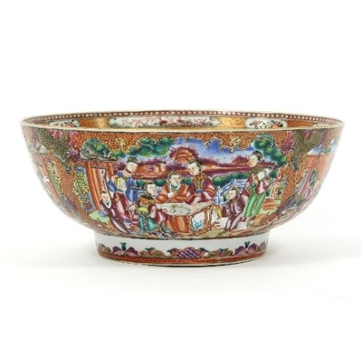 Lot 177 - A Mandarin palette punch bowl, Qianlong,...