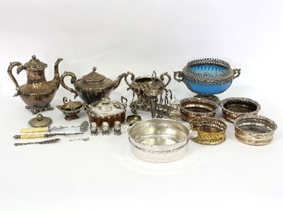 Lot 292 - Sundry silver plate including wine coasters, etc.