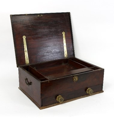 Lot 313 - An Anglo-Indian padouk workbox, with fitted...