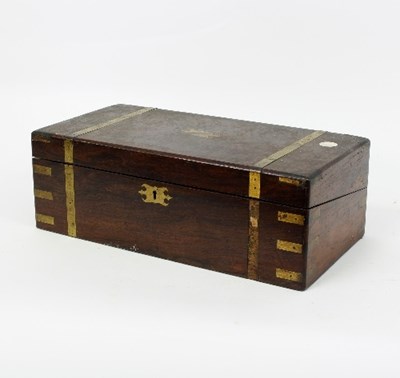 Lot 315 - A Victorian rosewood brass bound workbox, 50cm...