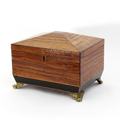 Lot 330 - A Regency satinwood sewing box, with lift-out...