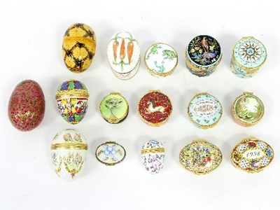 Lot 341 - Twelve enamel boxes, mostly Halcyon Days and...