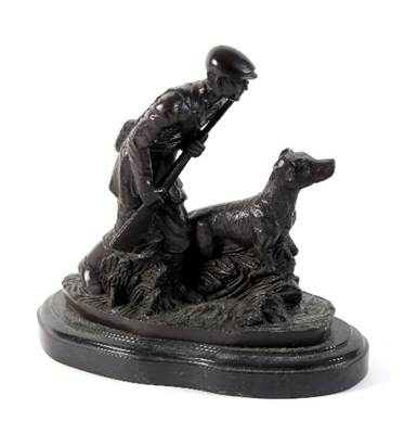 Lot 356 - After Pierre-Jules Mene/Hunter with Dog/bronze...