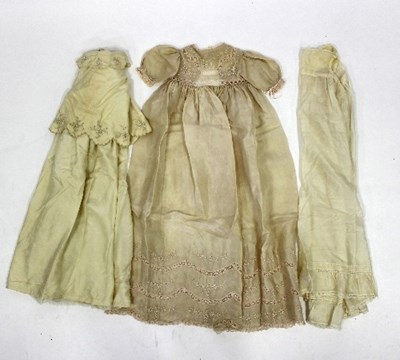 Lot 394 - Two Victorian children's silk dresses and a...