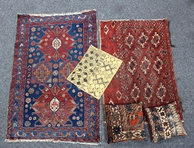 Lot 421 - A Bokhara rug, the field of nine elephant foot...