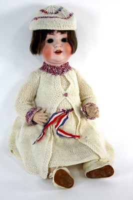 Lot 428 - A Poizellan fabrik Burggrab bisque head doll...