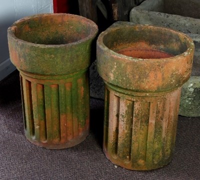 Lot 452 - A pair of terracotta chimney pots