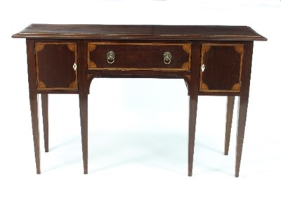 Lot 479 - A mahogany sideboard with batwing spandrels to...