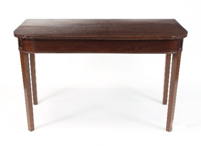 Lot 485 - A mahogany side table with plain frieze on...