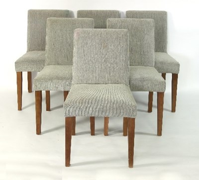 Lot 501 - A set of six upholstered dining chairs with...