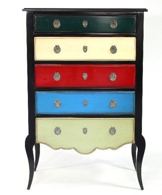 Lot 510 - A contemporary painted chest of drawers, the...