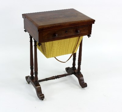 Lot 513 - A mahogany work table with single drawer on...